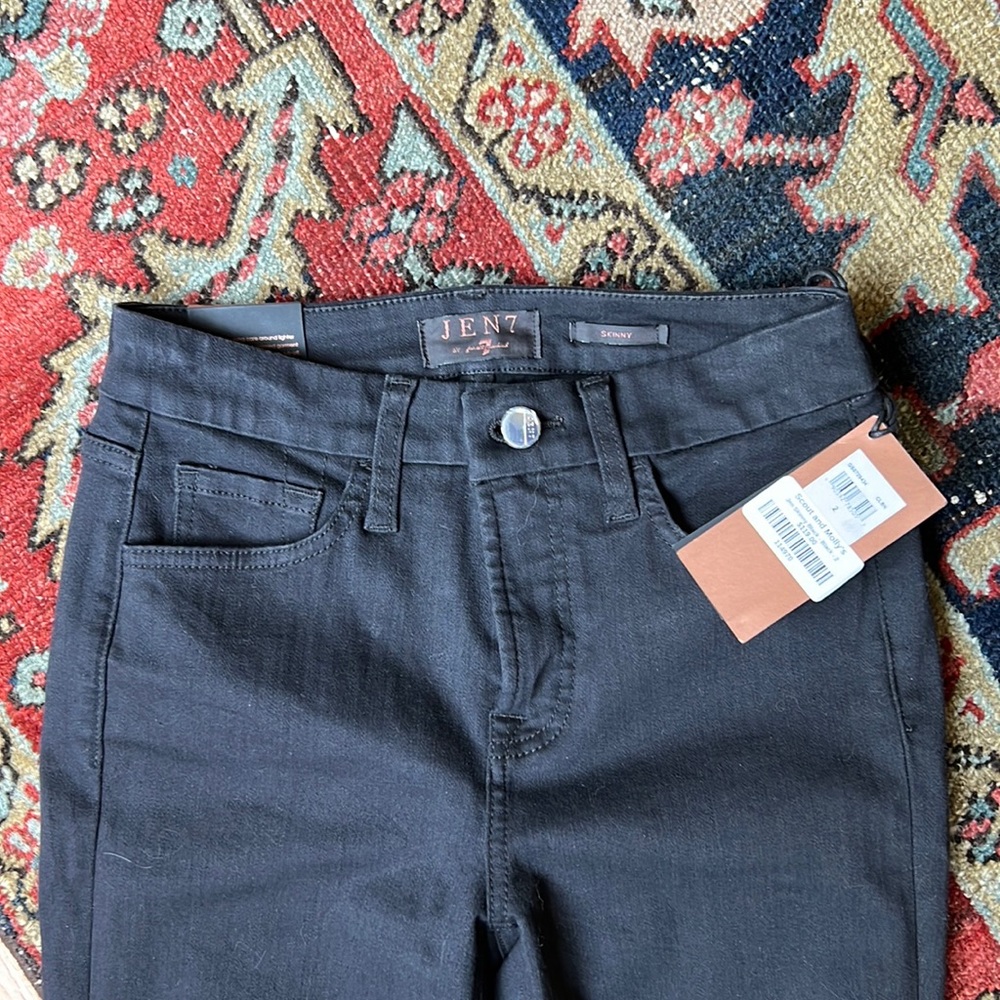Jen 7 skinny black jeans, high rise, 29” inseam, size 2
